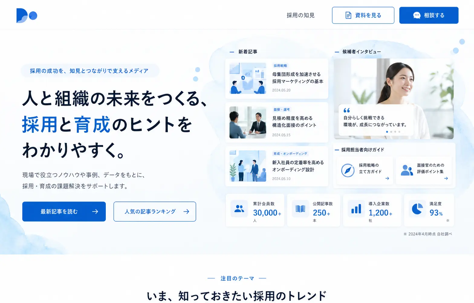 分かりやすさと信頼感を伝える、採用・人材サービス向けオウンドメディアのサムネイル
